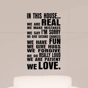 In This House... Wall Decal, Home Decor, Family Rules, Wall Decor, Vinyl Wall Art image 1