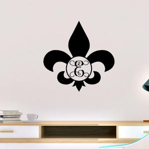 Fleur De Lis Monogram Vinyl Decal