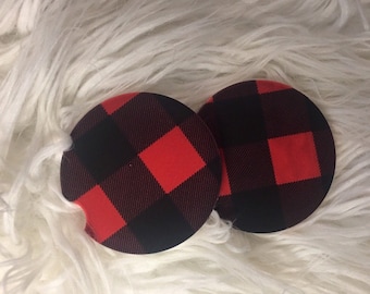 Bilunderlägg - Sandsten - Set om 2 - Buffalo Plaid