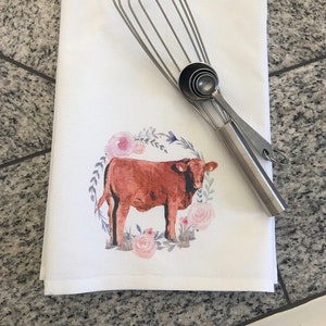 Vaca Floral - Toalha Saco de Farinha