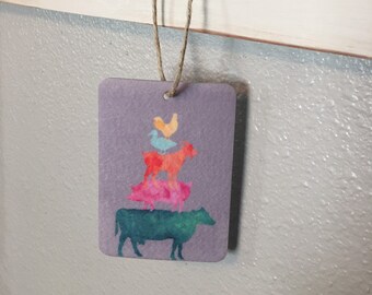 Farm Animal Stack Air Freshener -Custom Car Scent - Car Air Freshener - Farm Animals - Animals - You Pick Scent