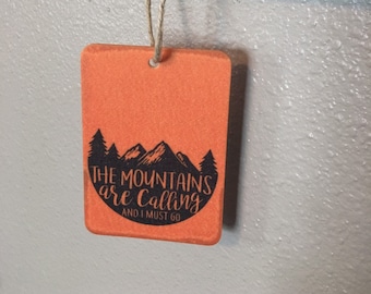 The Mountains are Calling Air Freshener -Custom Car Scent - Monkey Farts - Car Air Freshener - Adventure - Mountains - Outdoors