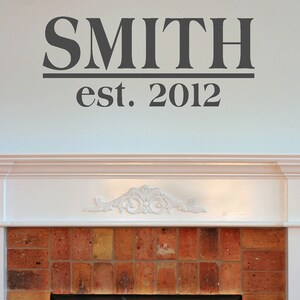 Custom Last Name With Est Year Vinyl Decal