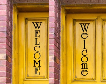 Welcome Vinyl Decal - Door Decal - Welcome - Front Door Decal