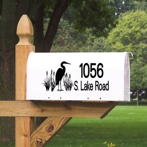 Mailbox Address with Crane - Mailbox - Decal - Mailbox Adrress - Mailbox Numbers - Vinyl Sticker - Sticker - Street Numbers