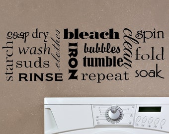 Laundry Wall Words - Vinyl Decal - Laundry Room Decor - Laundry Room