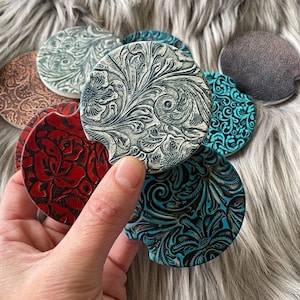 Leather Shop Collection - Car Coasters - Set of 2
