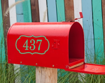 Mailbox Number with Border Reflective Vinyl Decal, Reflective Vinyl, Address Decal, House Numbers, Curb Appeal, Mailbox