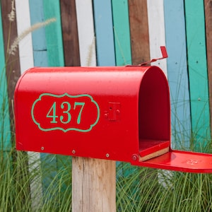 Mailbox Number with Border Reflective Vinyl Decal, Reflective Vinyl, Address Decal, House Numbers, Curb Appeal, Mailbox