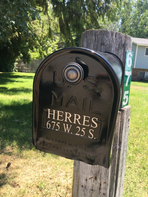 Mailbox Custom Last Name With Address Mailbox Decal Mailbox Etsy