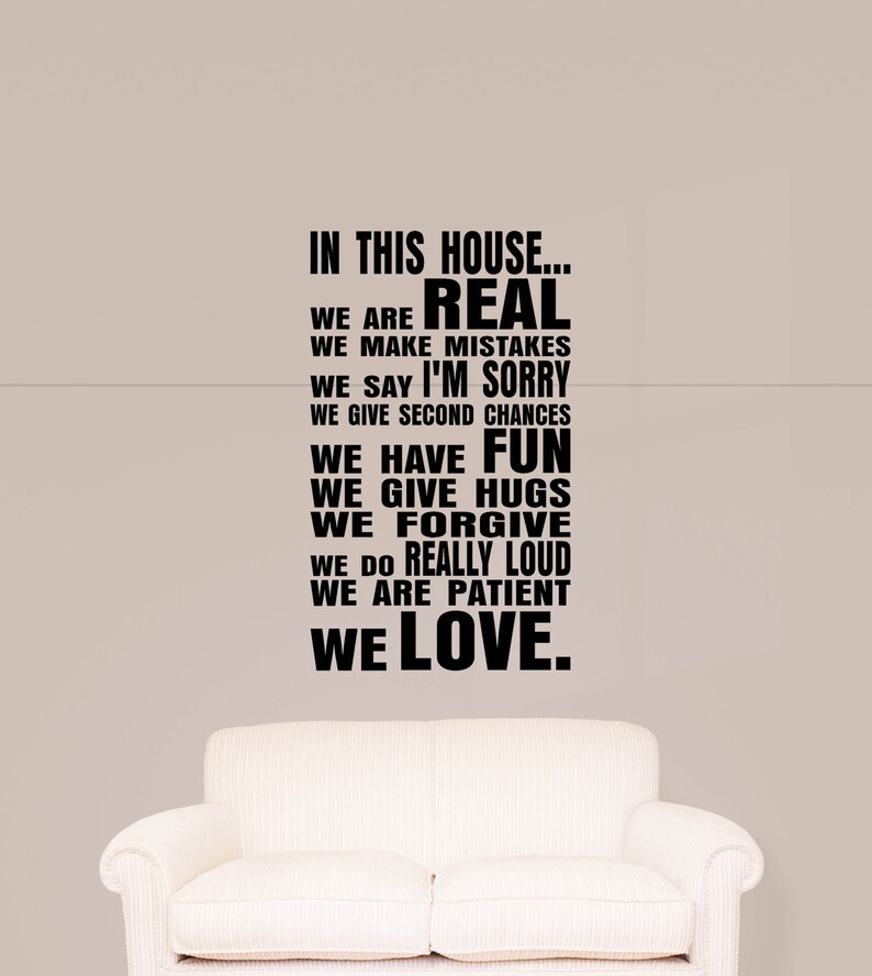 In This House... Wall Decal, Home Decor, Family Rules, Wall Decor, Vinyl Wall Art image 1