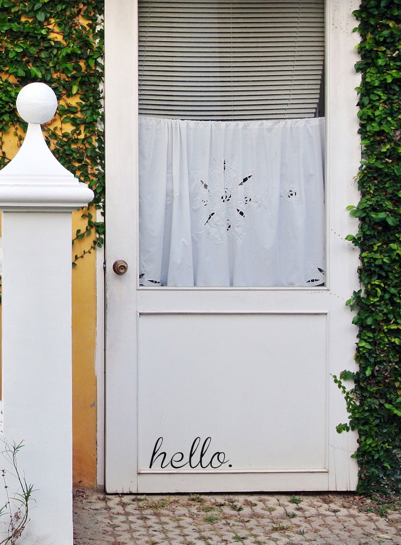 Hello. Vinyl Decal Door Decal Front Door Decal Etsy