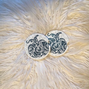 Car Coasters - Sandstone -Set of 2 - Pumpkin