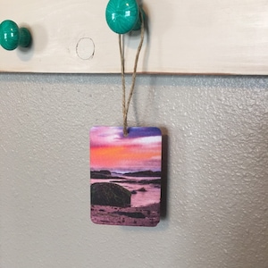Ocean Print Air Freshener -Custom Car Scent - Car Air Freshener - Ocean - Sunset