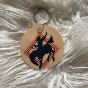 Retro Buckin Horse Keychain