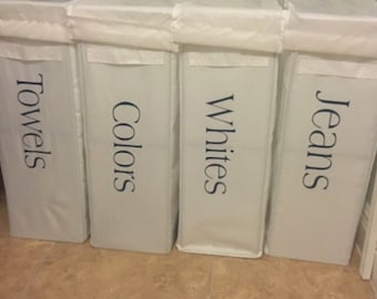 Laundry Sorter Iron on Decals - T-Shirt Vinyl - HTV - Iron on Decals - Laundry Labels