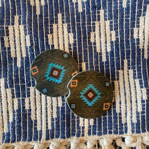 Auto Untersetzer - Sandstein - Set von 2 - Azteken Muster - Azteken