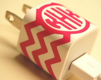 Charger Block Chevron Monogram Wrap Vinyl Decal