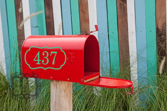 Números de buzón con marco, calcomanía con número de casa, atractivo  exterior, calcomanía para buzón