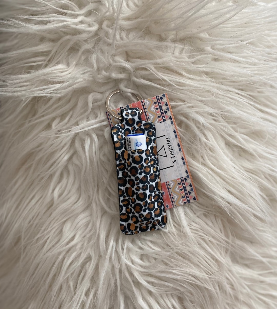 Cheetah Print Chapstick Holder Keychain - Etsy
