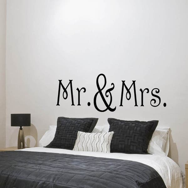 Mr & Mrs Wall Decal, Vinyl Decal, Vinyl Sticker, Sticker, Bedroom Decor, Home Decor,