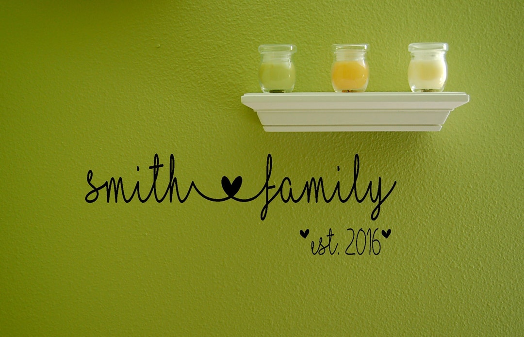 Custom Last Name Decal Family Name Vinyl Decal Decals Etsy