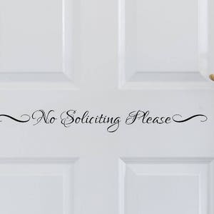 No Soliciting Please Vinyl Decal, Front Door Decal, No Soliciting Sticker, Sticker, Vinyl Sticker, Door Decal