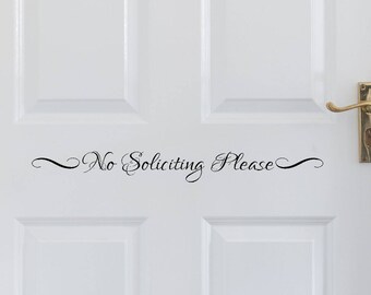 No Soliciting Please Vinyl Decal, Front Door Decal, No Soliciting Sticker, Sticker, Vinyl Sticker, Door Decal