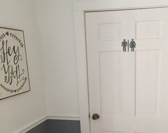Men/Women Bathroom Symbol Vinyl Decal, Bathroom Decor, Vinyl Sticker, Bathroom, Sticker
