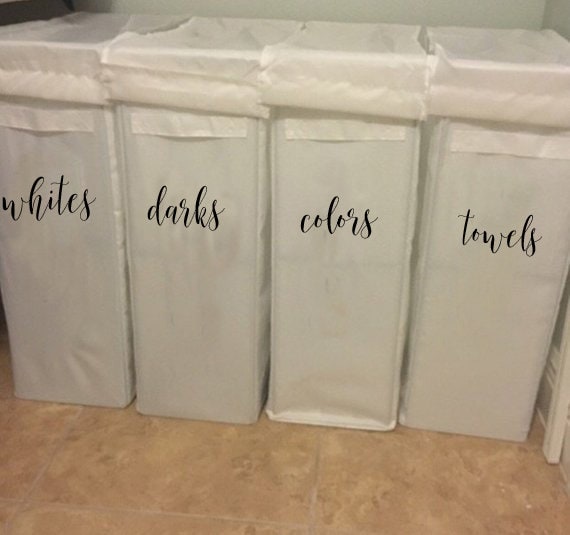 Laundry Sorter Iron on Decals - T-Shirt Vinyl - HTV - Iron on Decals - Laundry Labels