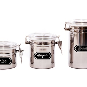 Custom Kitchen Canister Labels Set of 6-Vinyl Decals