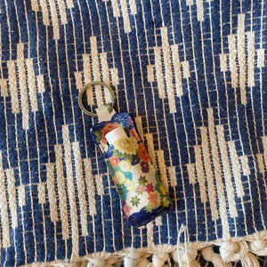 Floral Chapstick Holder Keychain