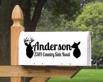 Mailbox Address with Last Name and Deer Vinyl Decal / Wildlife / Deer / Mailbox / Mr & Mrs / DIY / Custom Vinyl Decal / Vinyl Decor / Home