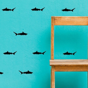Shark Wall Decals - Set of 30 - Peel and Stick - Decals - Ocean - Sharks