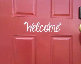 Welcome with arrow Vinyl Decal