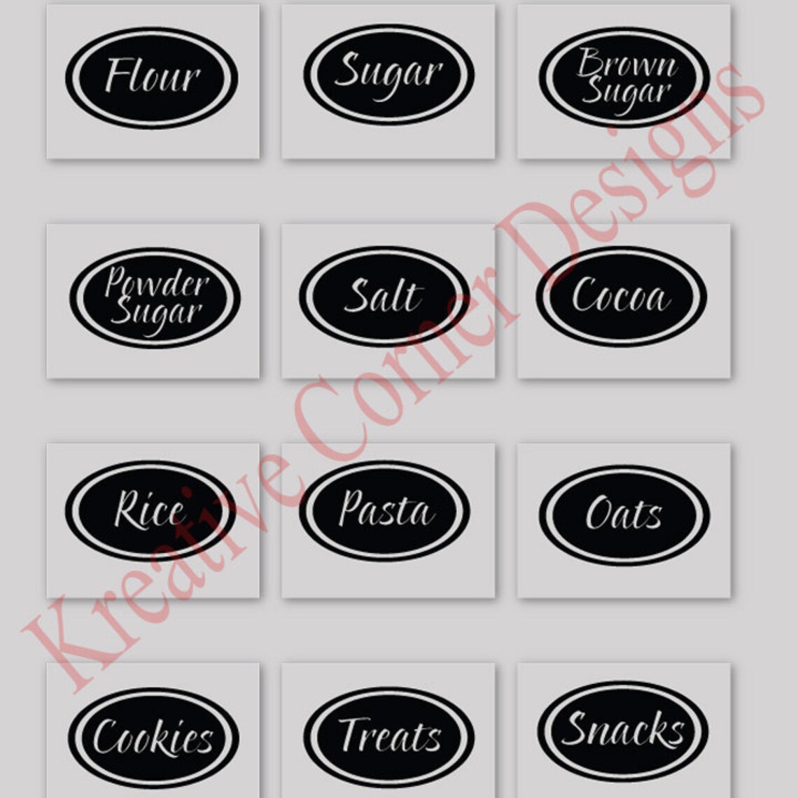 Kitchen Canister Labels Set of 12vinyl Decals Etsy