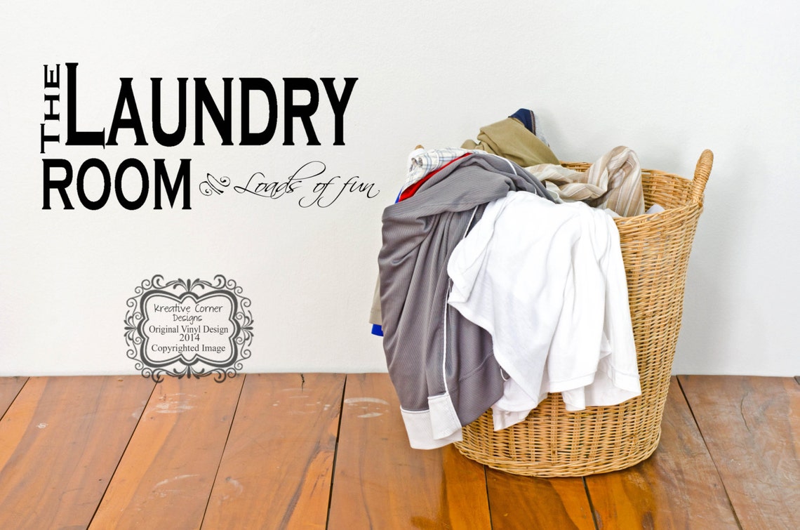 Autocollant Murale Déco "Life Is Like Laundry Loads Of Fun" - Vinyl - Style Contemporain