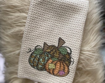 Fall Pumpkin - Kitchen Waffle Towel