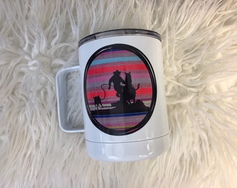 Calf Roper Insulated Metal Mug