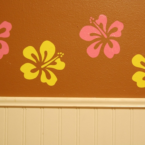 Hibiscus Flowers Set of 8 Vinyl Decals