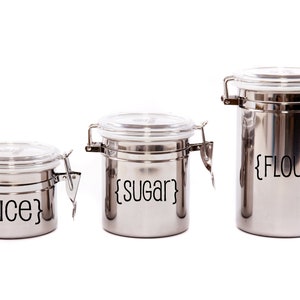 Kitchen Canister Labels Set of 12-Vinyl Decals