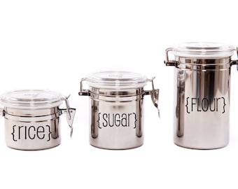 Cucine Canister Etichette Set di 12-Vinyl Decalcomanie