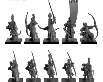 Elven Archers by Highlands Miniatures | Aegean Elves | 3D Printed Resin Fantasy Miniature
