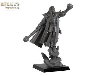Aegean Elves Mage by Highlands Miniatures | 3D Printed Resin Fantasy Miniature for Tabletop Gaming