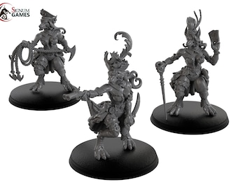 Female Lupine Pirate Miniatures | Varrah Mireille Felissa | Anthropomorphic Werewolf Crew | Tabletop RPG DnD Pathfinder Mini | Signum Games