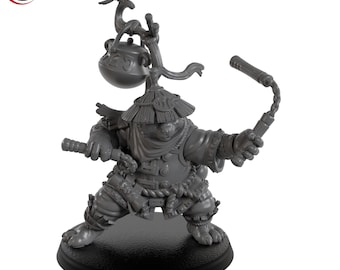 Panda Monk Warrior with Nunchaku - Signum Games - 3D Printed Resin Fantasy Miniature