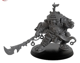 Panda Warrior with Guandao - Signum Games - 3D Printed Resin Fantasy Miniature