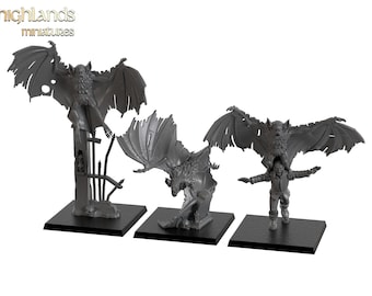 Giant Bats by Highlands Miniatures | Transilvania The Fallen Realm | 3D Printed Resin Fantasy Miniature
