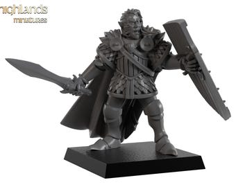 Aegean Elf Prince on Foot Miniature by Highlands Miniatures | 3D Printed Resin Fantasy Model