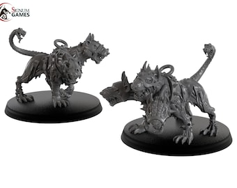 Cerberus & Nerett Hounds of Styx - Signum Games - 3D Printed Resin Fantasy Miniature - 32/28mm Scale